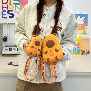 Trendy Cute Capybara Silicone Girls Bag Super Popular Small Childrens Coin Purse Versatile Cartoon Mobile Phone Bag