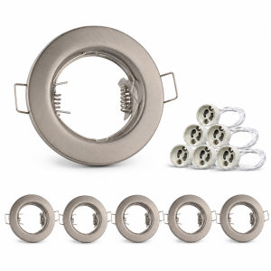 JOYINLED 6 ĐÈN LED Âm Trần Downlight Khung Có Ổ Cắm GU10 Tròn Trắng Đèn Ốp Trần Cho MR16 GU10 Bóng Đèn Halogen Lắp Kim Loại