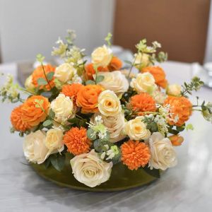 Hoa Giả Để Bàn Phòng Khách Lẵng Hoa Lụa Trang Trí Nhà Cửa Decor Sự Kiện Hội Nghị Tiệc Cưới Dài 30-40cm DC-187