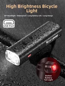 West Biking | High Brightness USB Rechargeable Night Riding Bicycle Front Light
