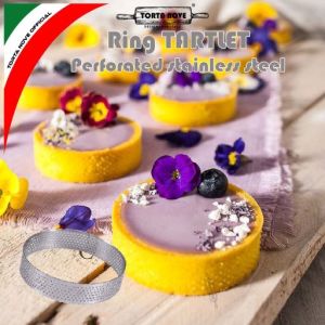 Perforated Ring Tart 9cm 13x4cm Stainles 304 kulit Pie tartlet Ring Cutter love Oval Bread Ring Roti