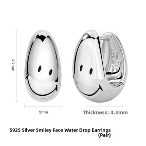 KKLUE | Smiley Face Silver Earrings
