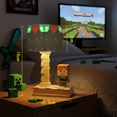 Night Light Ambient Minecraft Pixel Style Bedside Lamp