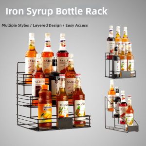 ZHIZHOU | Trendy Iron Syrup Organizer Multi-level Fruit Syrup Rack