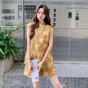 YINLUOYA | Chic Summer Short Pants Set New Chinese Style Beautiful Two-Piece Outfit Loose Feeling Shirt Set Trendy Cute Shorts Outfit