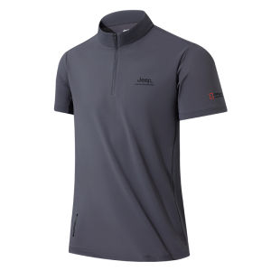 Jeep | Jeep Mens Quick Dry T-Shirt Outdoor Hiking Breathable Sportswear Short Sleeve Slim Fit UV Protection Comfortable Nylon Fiber