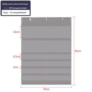 Early Education Wall Hanging Childrens Literacy Card Bag Transparent Oxford Cloth Storage Organizer for Bedroom Books