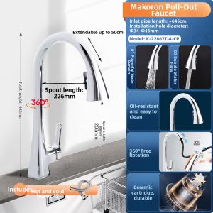 Kohler | Pull Down Extending Hot and Cold All Copper Rotatable Kitchen Faucet