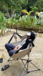 Portable rocking chair Stable and comfortable Elastic stress Multi-angle adjustment Suitable for multiple age groups Outdoor camping rocking chair