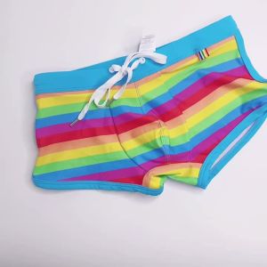 Đồ Bơi Nam Mùa Hè Cạp Thấp Quần Bơi Lướt Sóng Đồ Bơi Ngày Tự Hào LGBTQ Quần Bơi Nâng Mông Quần Short Bãi Biển Gợi Cảm Đồ Bơi Trẻ Em Chất Liệu Polyamide Elastane