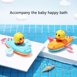 1 Pc Little Yellow Duck Kayak Toy Swimming Pool Bathroom Toy Baby Bath Toys Игрушки Для Детей Іграшки Для Вани Patito De Hule