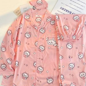 Pure Cotton Long Sleeve Childrens Sleepwear Set Cartoon Boy Girl Home Clothes Cute Design Spring Autumn New Style for Kids
