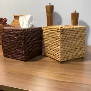 Hộp đựng khăn giấy ECOHUB bằng mây Hộp đựng đồ hình vuông (ECOHUB Square Rattan Tissue Box)
