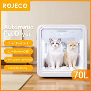 【Local Stock】ROJECO Automatic Pet Dryer Box 70L Smart Door Lock Ajustable Temperature Smart Hair Drying Box For Cat And Dog