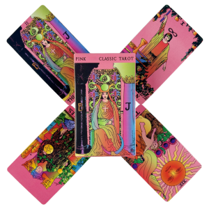 Pink Rider Tarot Card Deck 78 Cards for Beginners and Party Games Mysterious Divination Board Game