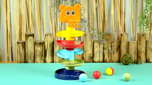 ZUNDU Thả bóng xoay tròn tháp bóng lăn cầu trượt bóng kèm đồ chơi bóng rổ cho bé