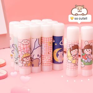 PVA Solid Glue Stick Cute Cartoon Glue Stick High Viscosity Paper Sticker Student Scrapbook Stationary Supplies