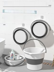 Foldable Thickened Plastic Bucket Portable Handheld Water Bucket for Car Wash And Household Use Large And Small Size Storage Bucket