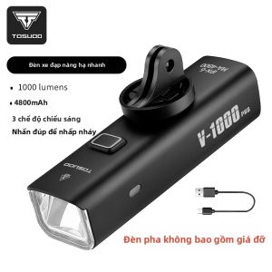TOSUOD 1500 Lumens Đèn Trước Xe Đạp USB Có Thể Sạc Lại 4800mAh Chống Nước Bắn Tung Tóe Đèn Pha Xe Đạp Hợp Kim Nhôm Đèn Đi Xe Đạp