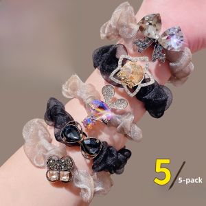 New 2025 Elegant Hair Ties Womens Rubber Bands Adult Fashion Hair Bands Headwear  out Japanese And Korean Style