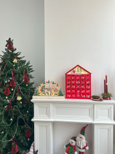 Wooden Christmas Advent Calendar Decorative Ornament 24-Day