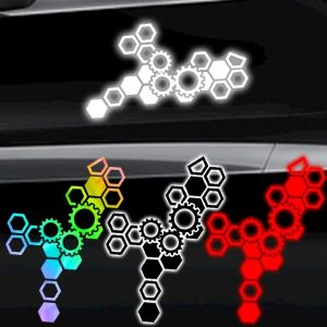 Honeycomb Reflective Stickers Car Motorcycle Waterproof Decals PET Styling Decorations Night Reflector