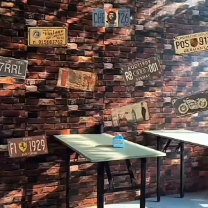 MT Brick waterproof self-adhesive wallpaper wallpaper dormitory bedroom living room PVC furniture renovation sticker wallpaper sticker (10m x 45cm)