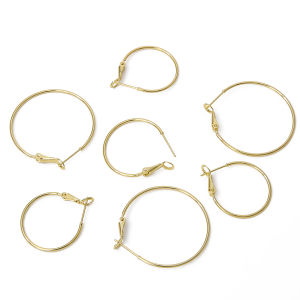 2ชิ้น/ถุง 25-35มม 14K ชุบทองทองเหลือง พร้อมต่างหู DIY