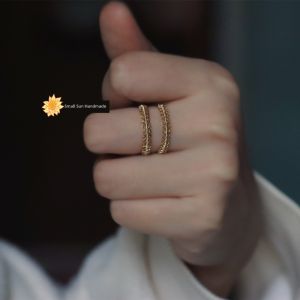 Original 14K Gilded Handmade Winding Couple Lace