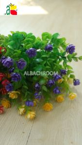 Tanaman Bunga Plastik Daun Eukalyptus Kaktus B8202 - Tinggi 36cm - Plastik Imitasi Artificial - 6 Warna Bunga - Dekorasi Pengantin, Backdrop, Hiasan Rumah - Berat Produk = Berat Volumetrik