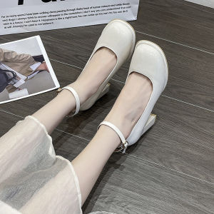 Fashionable High Heels Womens Spring 2025 New French Thick Heel Single Shoes Versatile Mary Jane Fairy Style Shoes with Buckle