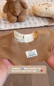 Day One🍃【0-2Y】Double-Sided Bibs Pure Plain Design Cotton Baby Bibs Bib Bayi Tuala Air Liur - Cuddles Days