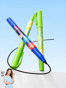 MPRINCE | Art School Dual-Tip Fine Broad Marker Pen Water-resistant Fast-Drying Black Ink