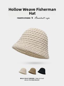 BILLI ZILLY | Sweet Japanese Style Bucket Hat Womens Summer New Wide Brim Face Slimming Hollow Out Breathable Sun Protection Fisherman Hat