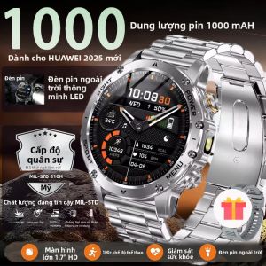 Đồng Hồ Thông Minh Nam 1000mAh Pin Dung Lượng Lớn Cuộc Gọi Bluetooth Chống Nước Thể Thao Theo Dõi Sức Khỏe Với Đèn Pin Ngoài Trời Màn Hình AMOLED