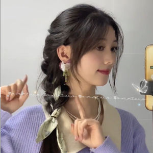 Khăn Choàng Lụa Cổ Điển Nhỏ Dài Cho Nữ Dây Buộc Hai Lớp Phụ Kiện Trang Trí Tóc Khăn Choàng Lụa Họa Tiết Hoa Đa Năng Mùa Hè Mùa Đông