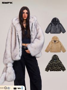 SMFK | Crucifix Desolate Land Baggy Fur Coat Winter