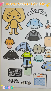(37B)Bộ Avatar Sticker đồ chơi bóc dán đồ chơi handmade giúp bé phát triển tư duy sáng tạo