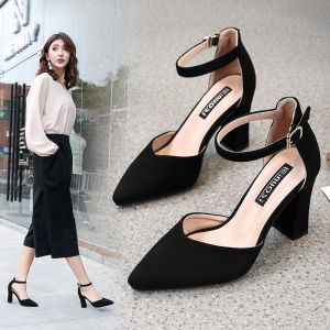 Womens Fairy Sandals 2025 New Style Versatile Spring Autumn INS Trendy Thick Heel 5cm Hollow High Heel Single Shoes