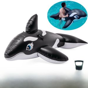 Dày Dặn Vòng Bơi Trẻ Em Cỡ Lớn Cá Mập Bơm Hơi Animal浮排水上充气床男女宝宝玩具骑