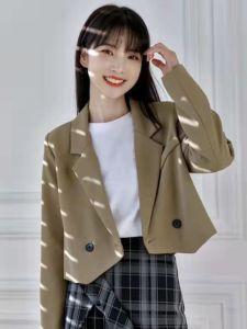 Áo Khoác Vest Ngắn Thời Trang Nữ 2024 Xuân Thu Thiết Kế Mới Tinh Tế Cao Cấp Áo Sơ Mi Nữ Chất Liệu Polyester Một Nút