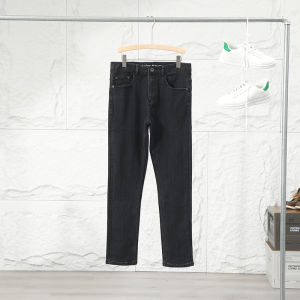 Heavyweight Raw Selvedge Denim Jeans Mens High Waist Straight Leg Casual Elastic Waistband Fashion Urban Style All Seasons