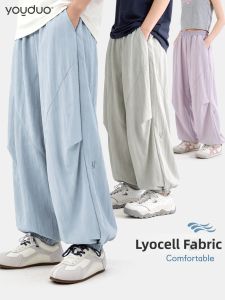 YOUDUO | Kids Summer Breathable Cargo Pants Wide Leg