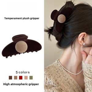 Fancy Stuffed Barrettes Female Grip Back Head Hairpin Large Size Shark Clip 2024 New Arrival Hair Clip Barrettes Headdress