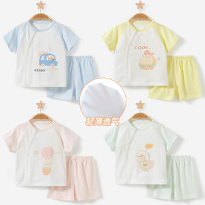 Bộ Đồ Mùa Hè Cotton Nguyên Chất Cho Trẻ Em Bộ Đồ Hai Mảnh Tay Ngắn Mỏng Thoáng Khí Thoải Mái Cho Bé Trai Và Bé Gái