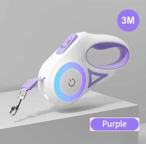 [SG Seller] 3M/5M Automatic Retractable Dog Leash LED Luminous Leading Fashion Light Straps For Your Furkids