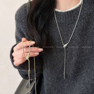Silver Long Sliding Snake Necklace Womens Luxury Minimalist Sweater Chain Versatile Quality Hanging Accessory Fashion Jewelry