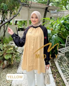 (13) MDLY KIREI Baju Atasan Kemeja Bordir Wanita Muslimah Kirei Shirt by Mdly . Nazra Sha