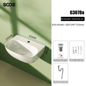 soos | Bồn Rửa Gốm Kích Thước Nhỏ Treo Tường
