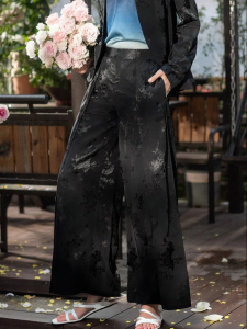 Embroidered Vintage All-match High Waisted New Chinoiserie Womens Palazzo Trousers